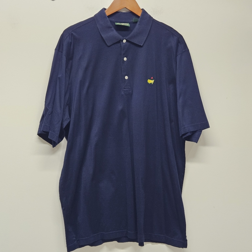 Mens Master Polo Shirt XL Navy Pima Cotton by Amen Corner FLAW